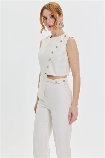 ASİMETRİK KESİMLİ BLUZ