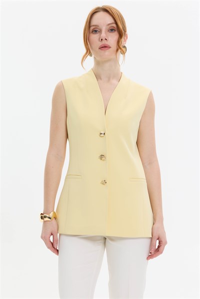 DÜĞME DETAYLI UZUN YELEK