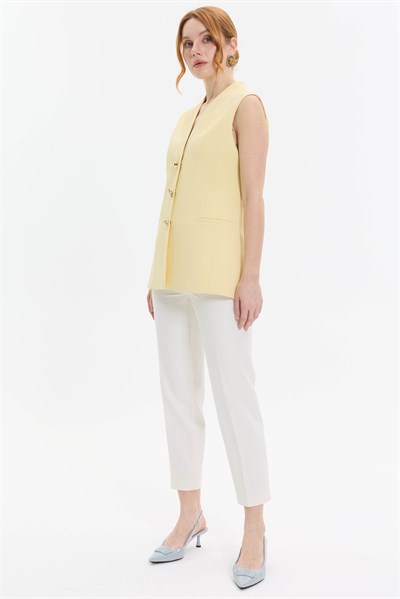 DÜĞME DETAYLI UZUN YELEK