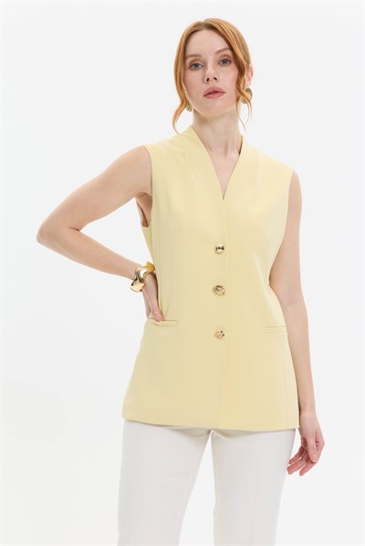 DÜĞME DETAYLI UZUN YELEK