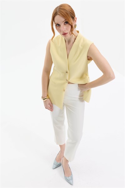 DÜĞME DETAYLI UZUN YELEK