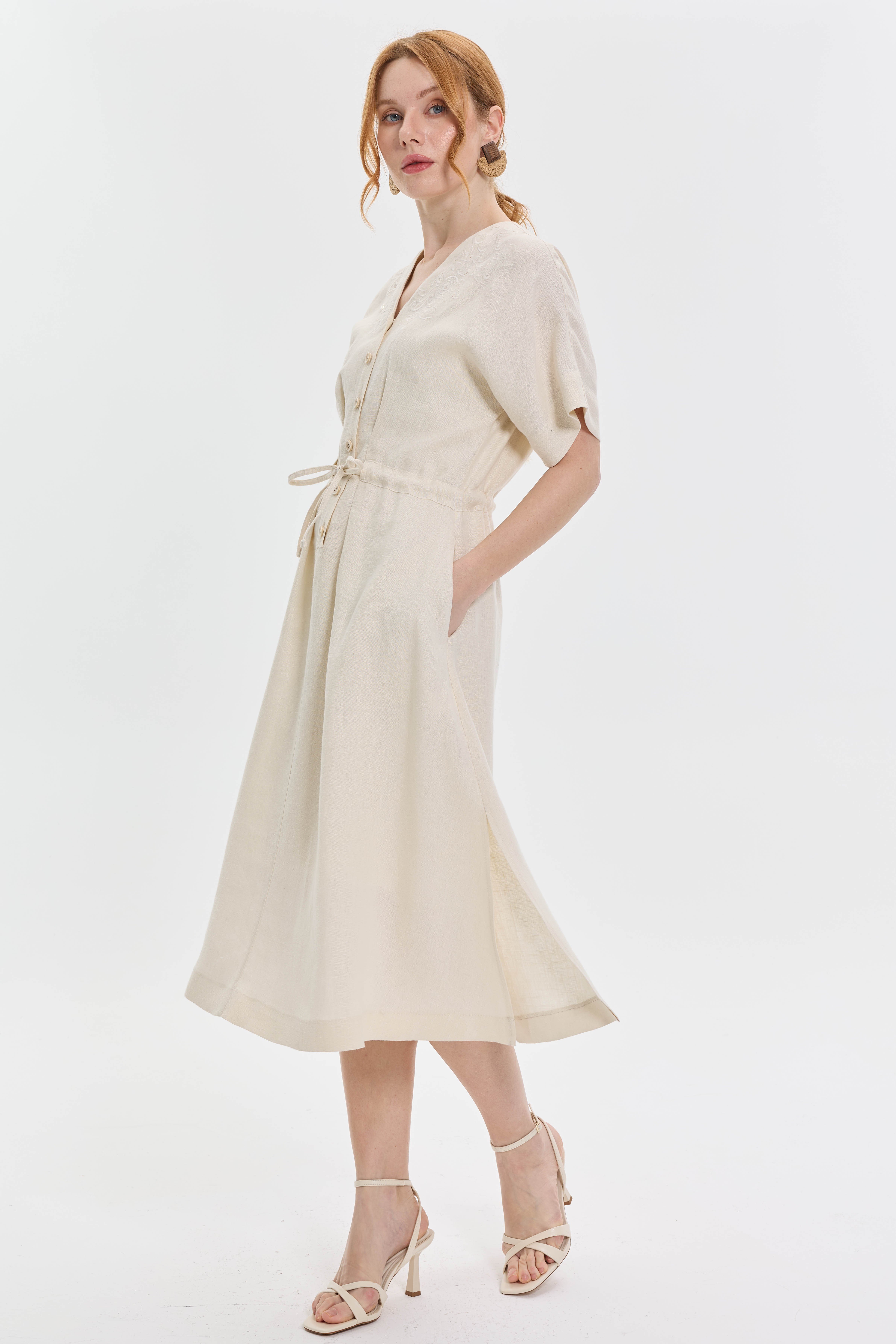 MEZZURA ELBİSE  KREM