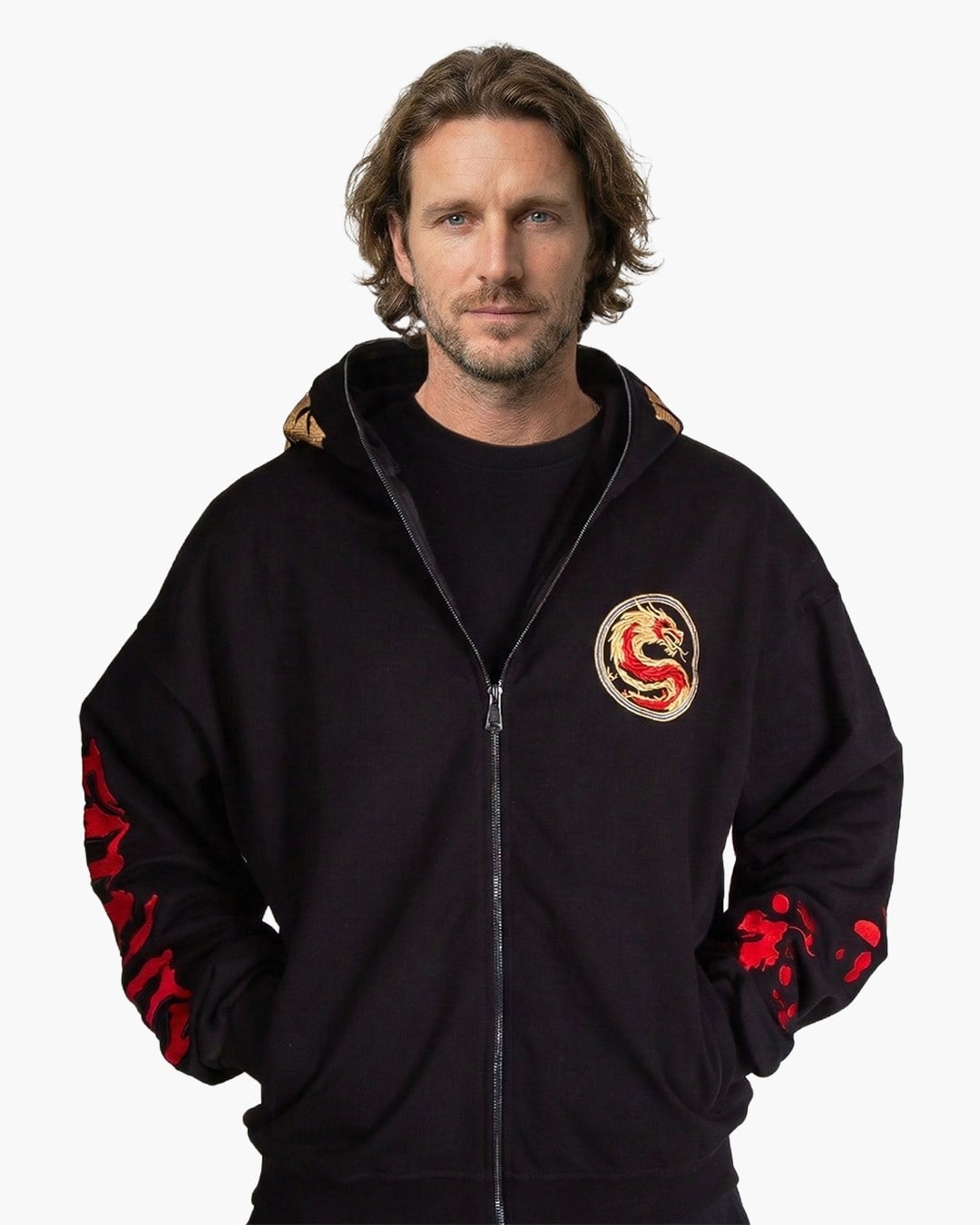 MORTAL KOMBAT FERMUARLI NAKIŞ İŞLEMELİ SWEATSHIRT