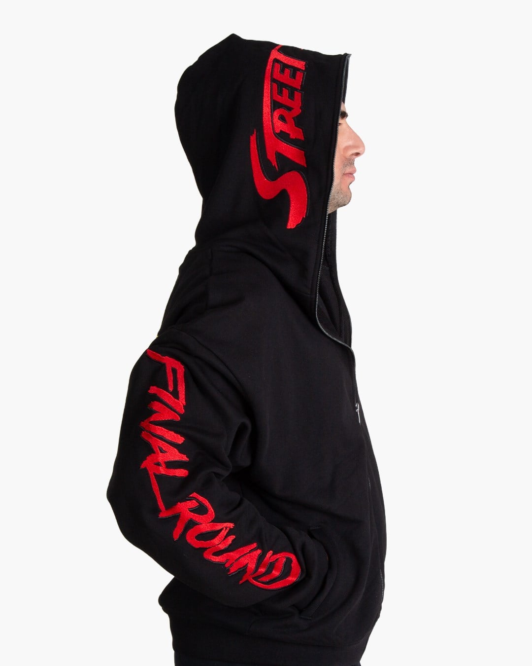 STREET FIGHTER FERMUARLI NAKIŞ İŞLEMELİ SWEATSHIRT