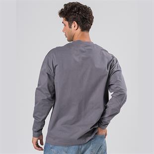 FÜME UZUN KOLLU OVERSİZE T-SHİRT