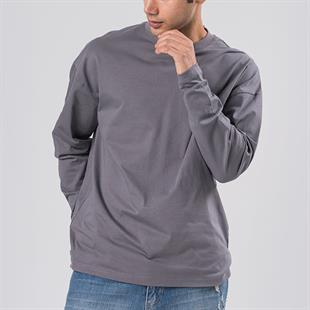 FÜME UZUN KOLLU OVERSİZE T-SHİRT