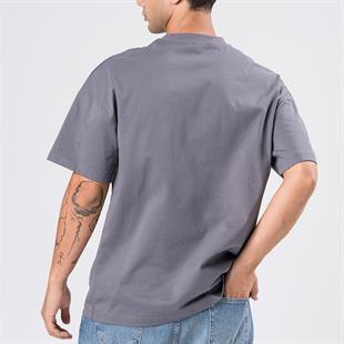 OVERSİZE FÜME CEP DETAYLI T-SHIRT