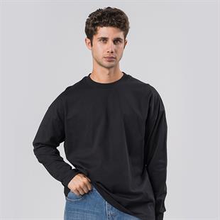 SİYAH UZUN KOLLU OVERSİZE T-SHİRT