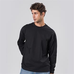 SİYAH UZUN KOLLU OVERSİZE T-SHİRT