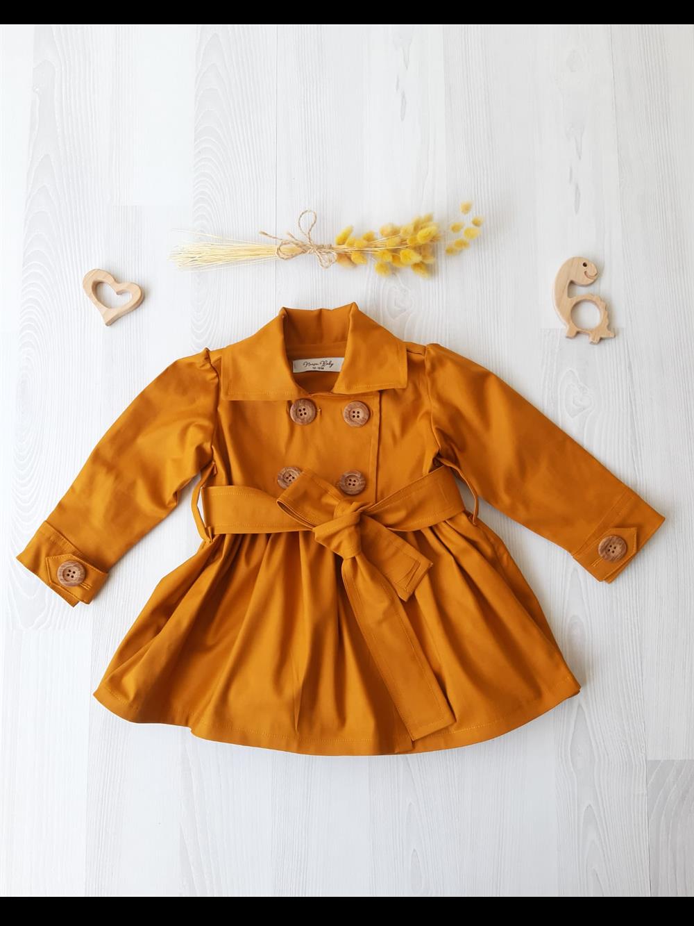  Nursu Baby Gül Kurusu Kız Bebek Trençkot