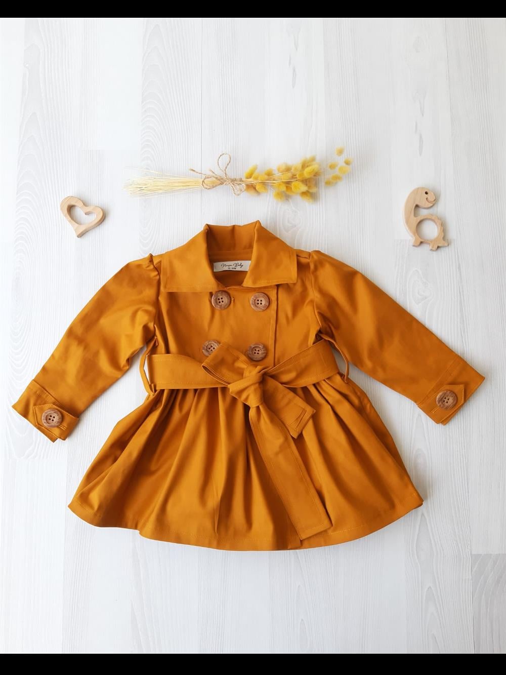  Nursu Baby Gül Kurusu Kız Bebek Trençkot