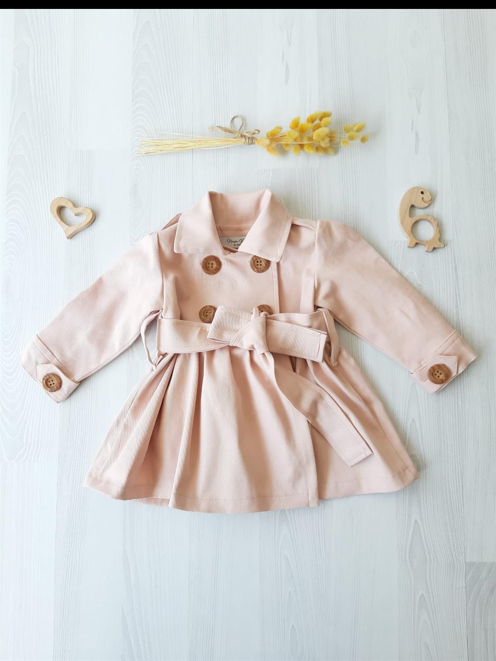  Nursu Baby Gül Kurusu Kız Bebek Trençkot