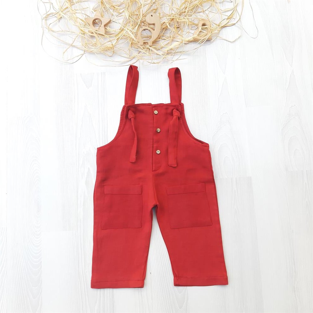 ikokokids Yeşil Erkek Bebek Askılı Kot Salopet