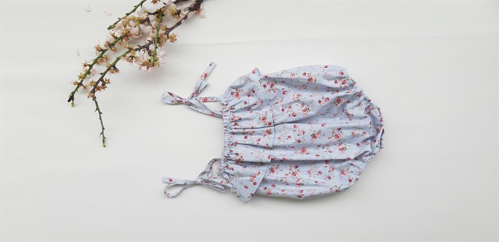 Kız Bebek Askılı Çiçekli Şort Tulum