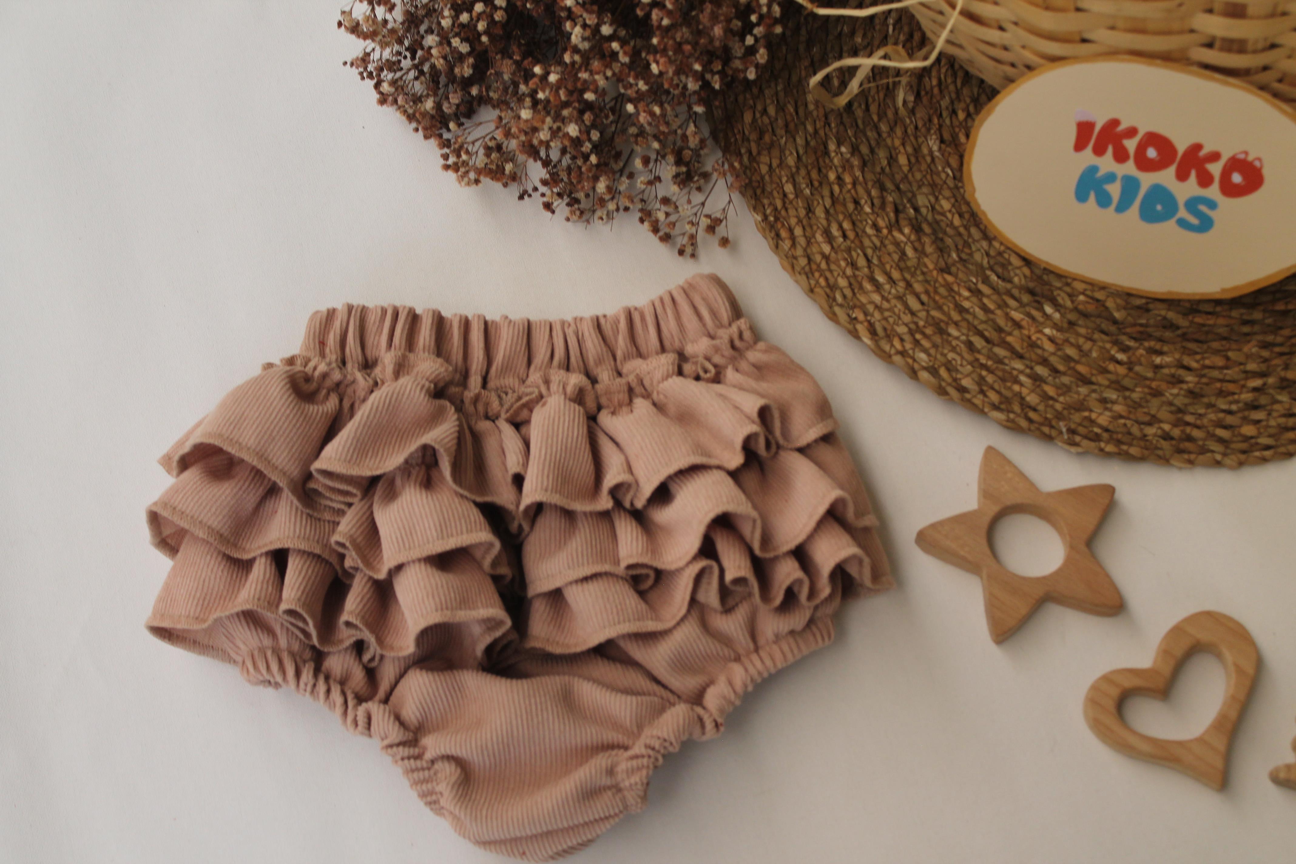 Taba Kadife Fırfırlı Rompers