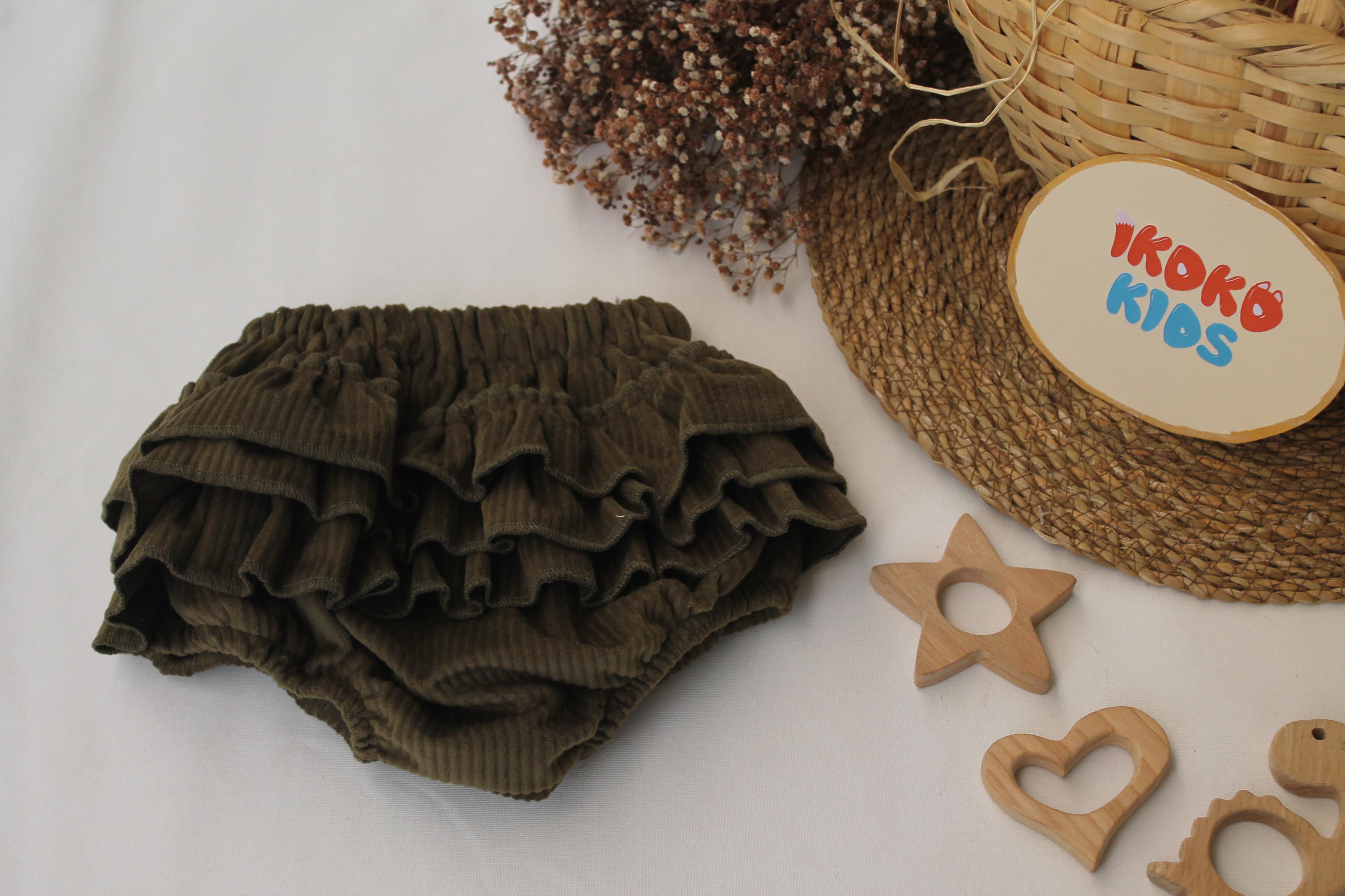 Taba Kadife Fırfırlı Rompers