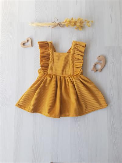 Bordo Kız Bebek Ayarlanabilir Askılı Kadife Elbise