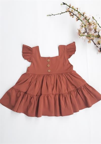 Kız Bebek Çikolata Bohem Elbise