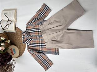 Krem Oduncu Gömlek ve Pantolon Takımı