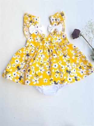 Mavi Çiçekli Buluz Şort Takım