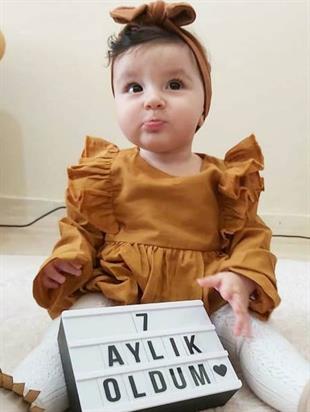 Nursu Baby Hardal Fırfırlı Kız Bebek Şort Tulum