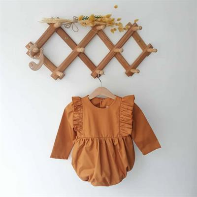 Nursu Baby Hardal Fırfırlı Kız Bebek Şort Tulum