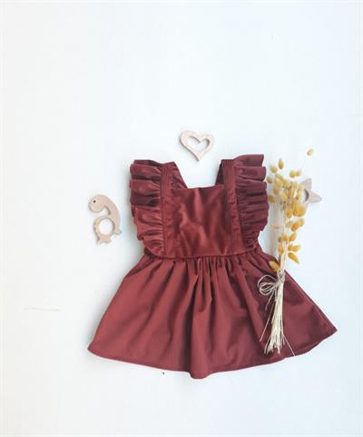 Nursu Baby Kadife Bordo Elbise