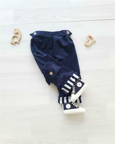 Nursu Baby Lacivert Pantolon Kapüşonlu Fermuarlı Sweatshirt Takım