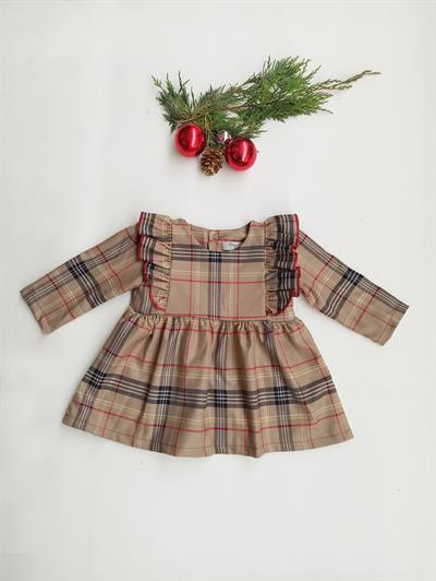 Yeşil Kız Bebek Ekose Elbise