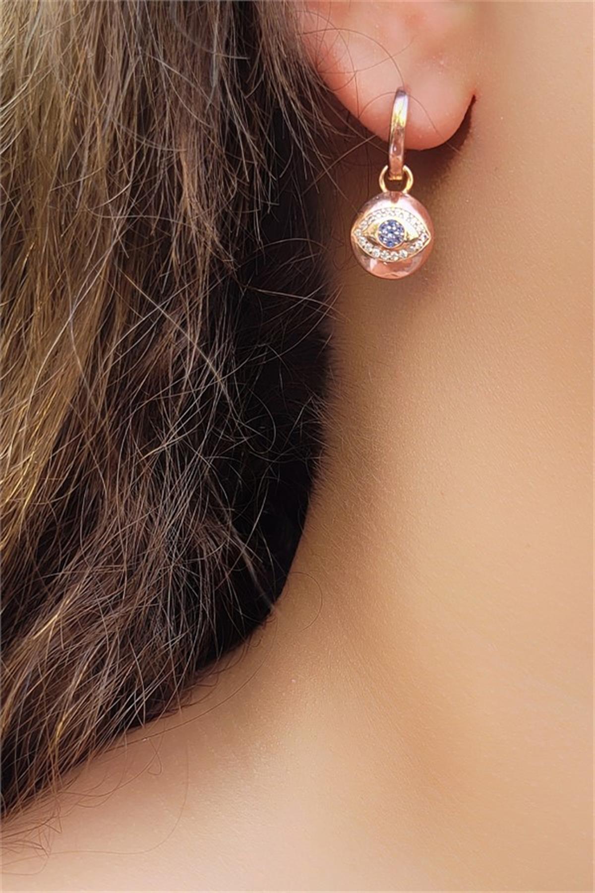  Göz Nazarlı Gümüş Küpe