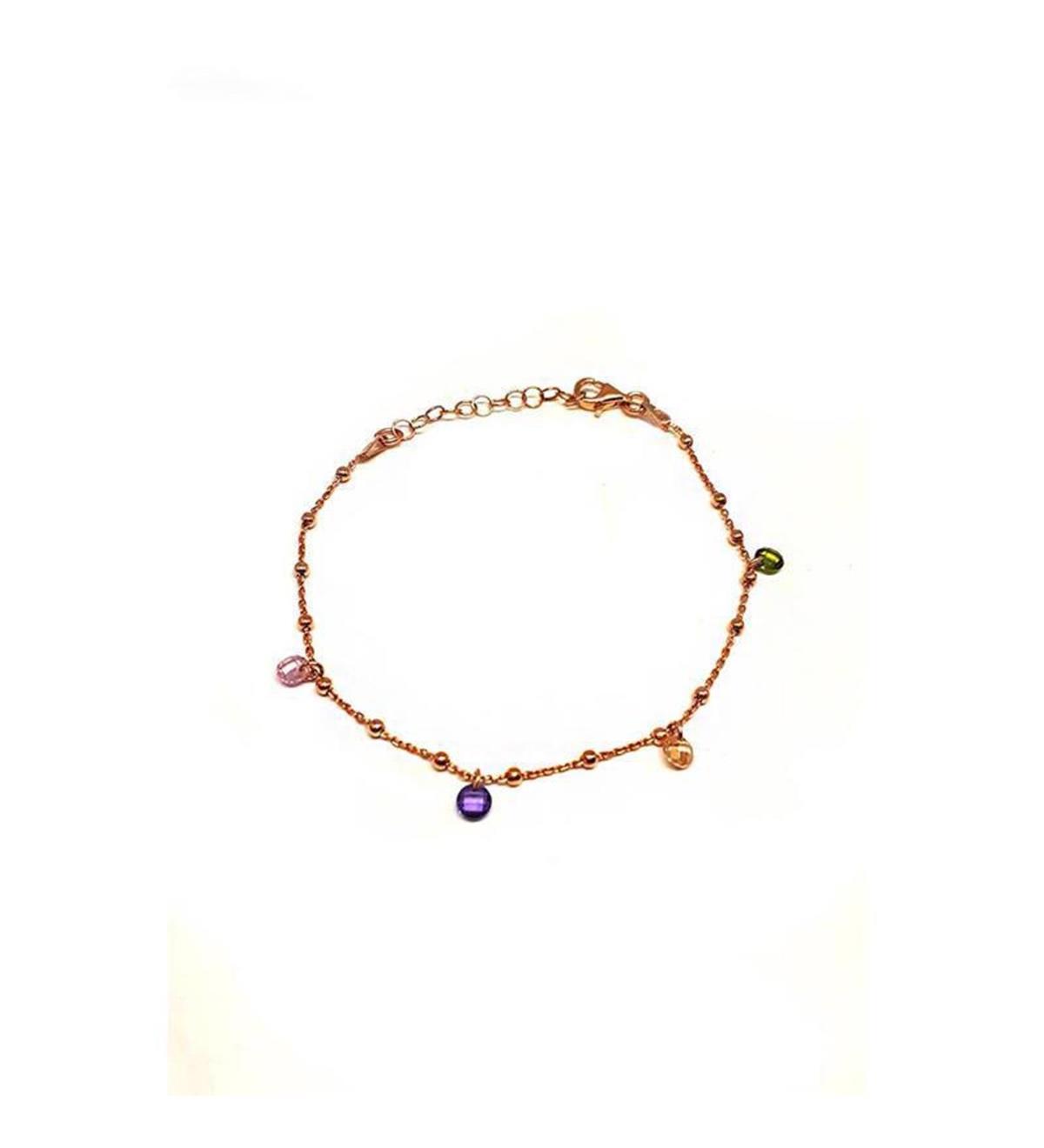  Renkli Taşlı Gümüş Bileklik