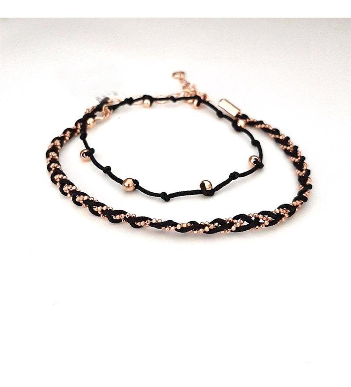 Gümüş İkili Örgü Bileklik