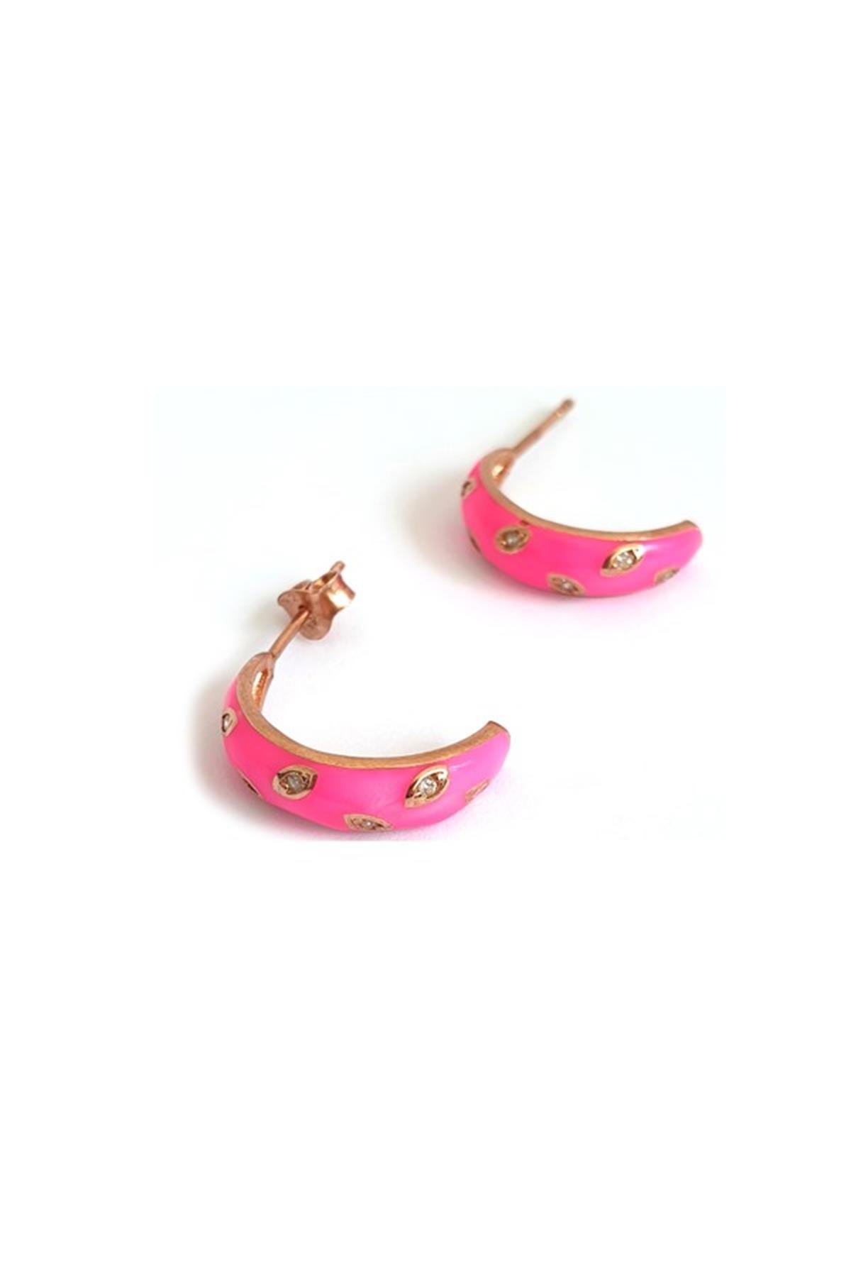 Gümüş Renkli Neon Küpe