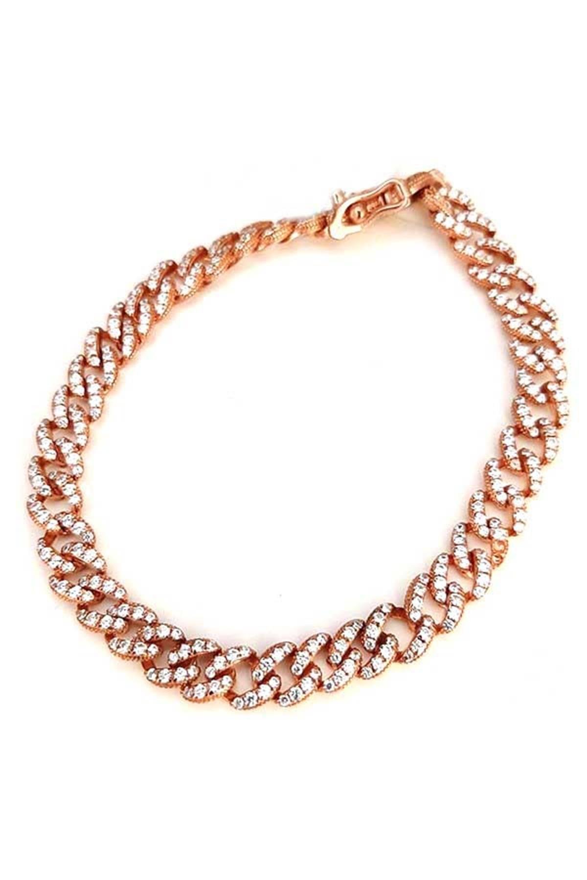 Gümüş Taşlı Zincir Bileklik