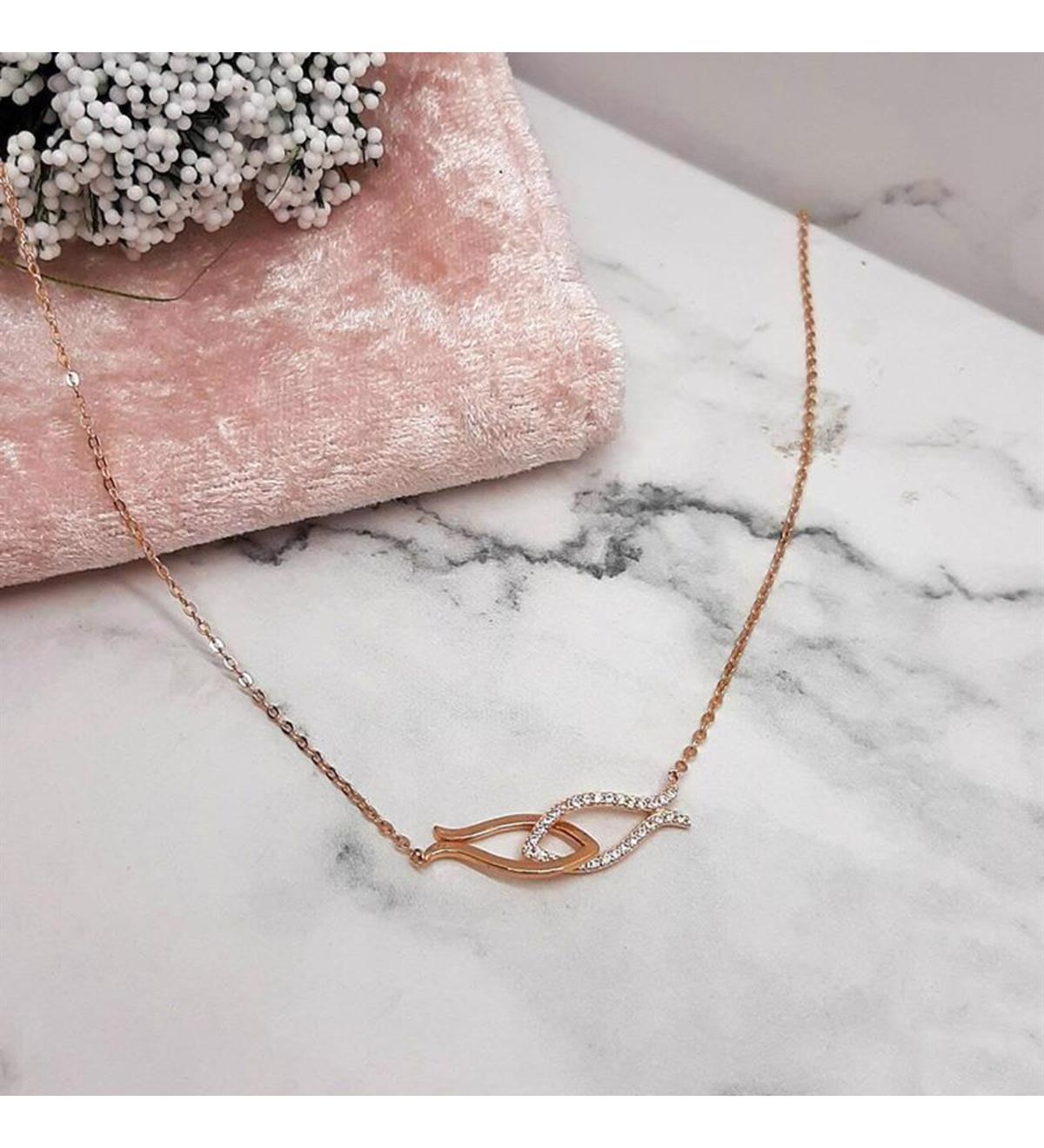 İkili Balık Gümüş Kolye 