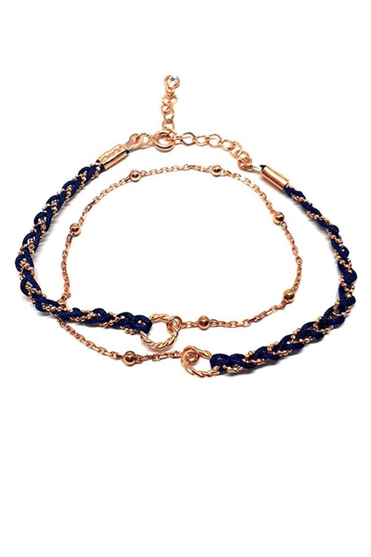 İkili Halkalı Gümüş Bileklik