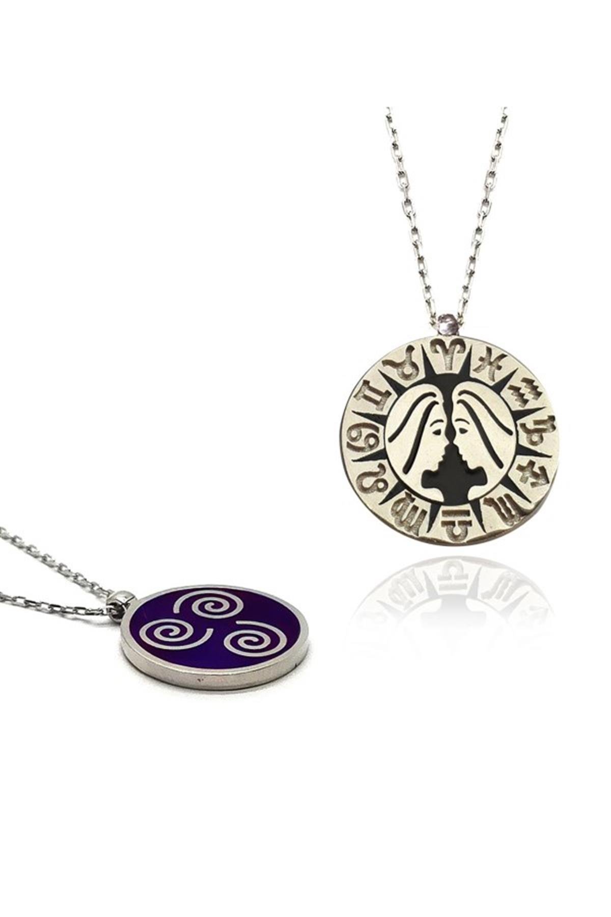 İkizler Burcu Gümüş Kolye (Burç Kolye)