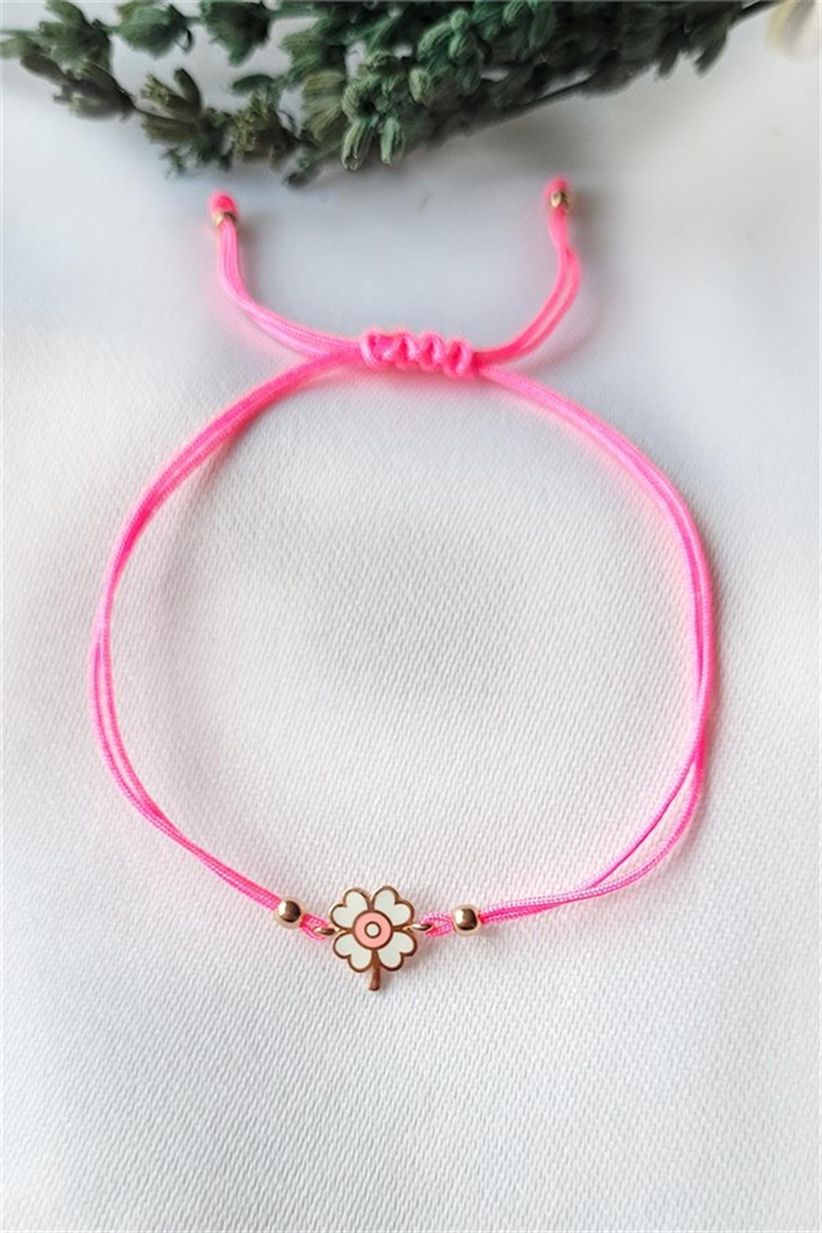 İpli Gümüş Çiçek Bileklik