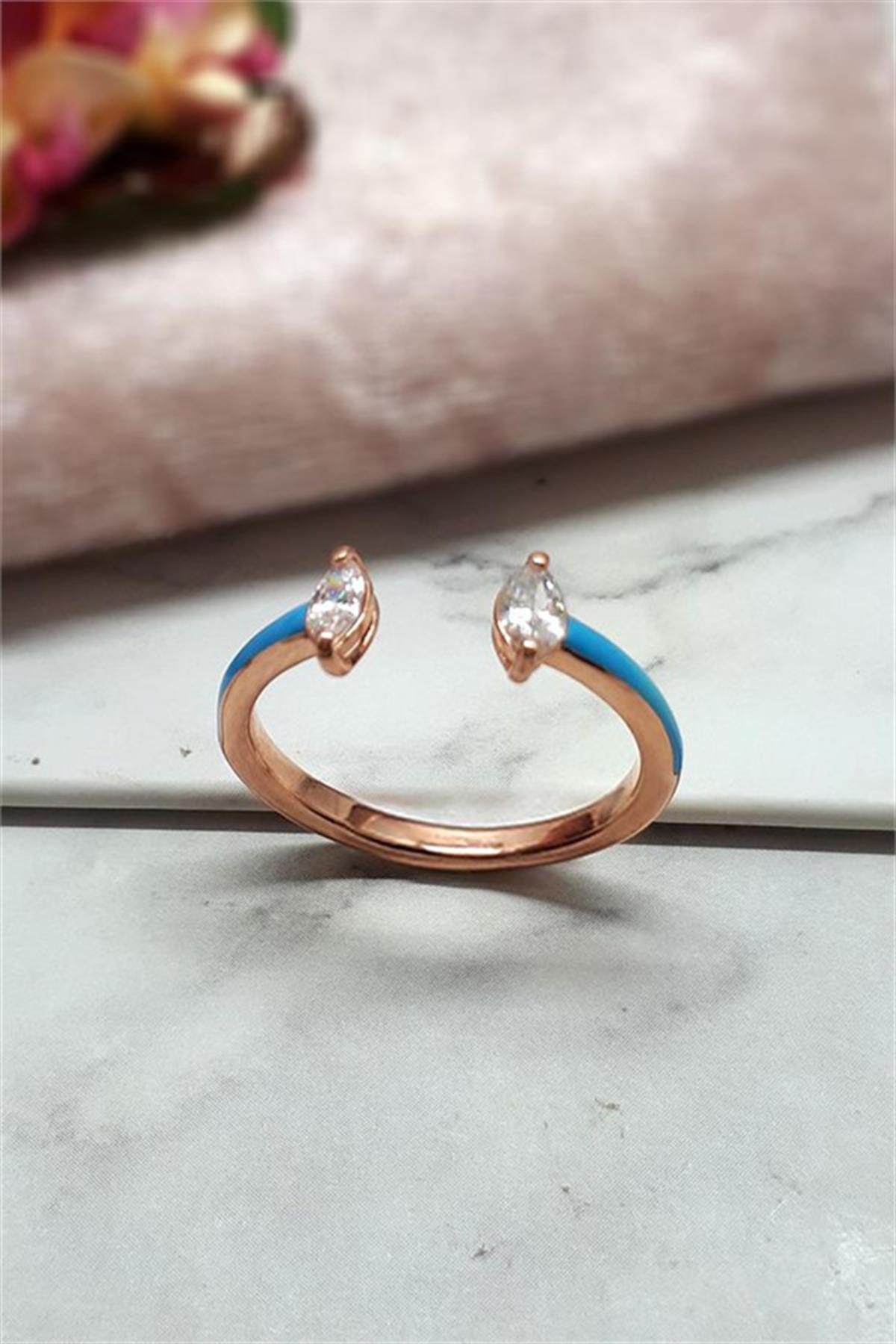 Mavi Mineli Gümüş Yüzük