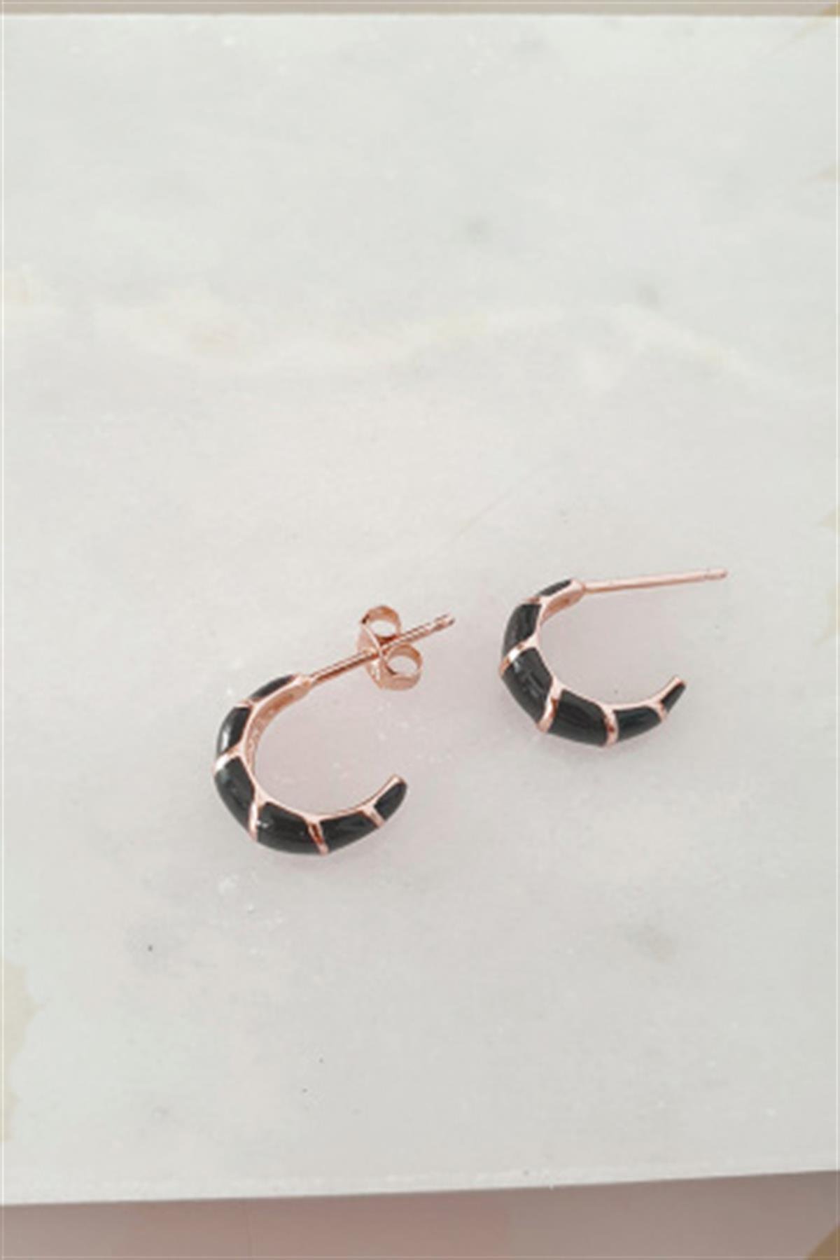 Mineli Gümüş Halka Küpe