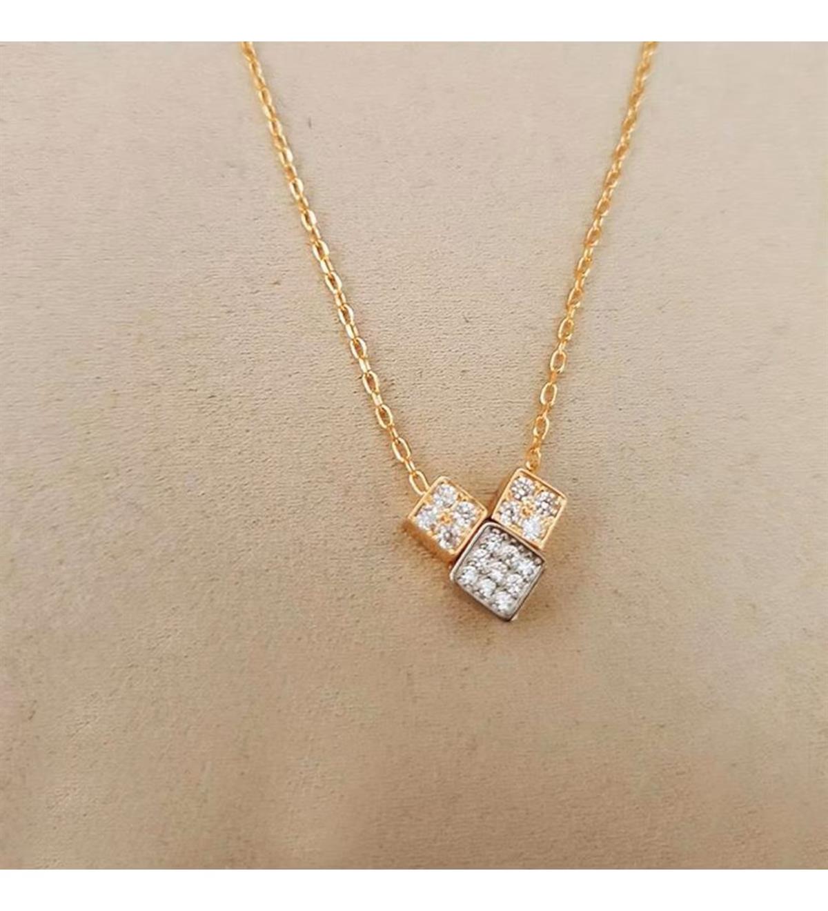 Üç Küp Gümüş Kolye