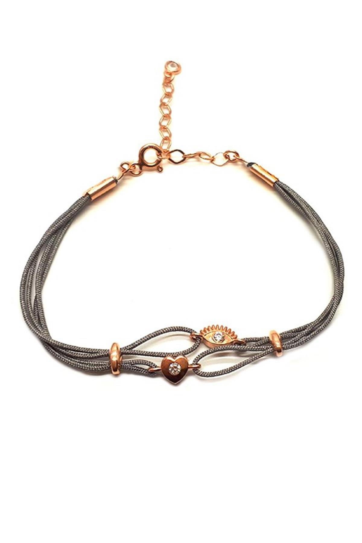 Üç Sıralı Gümüş Göz Bileklik