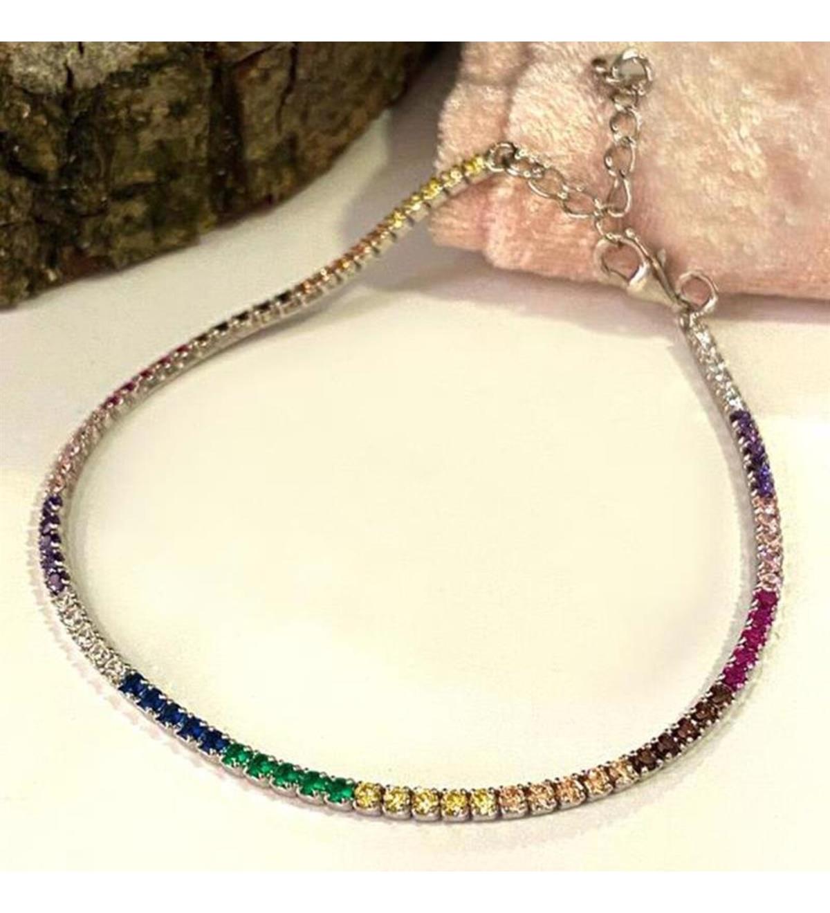  Multicolor Su Yolu Gümüş Bileklik