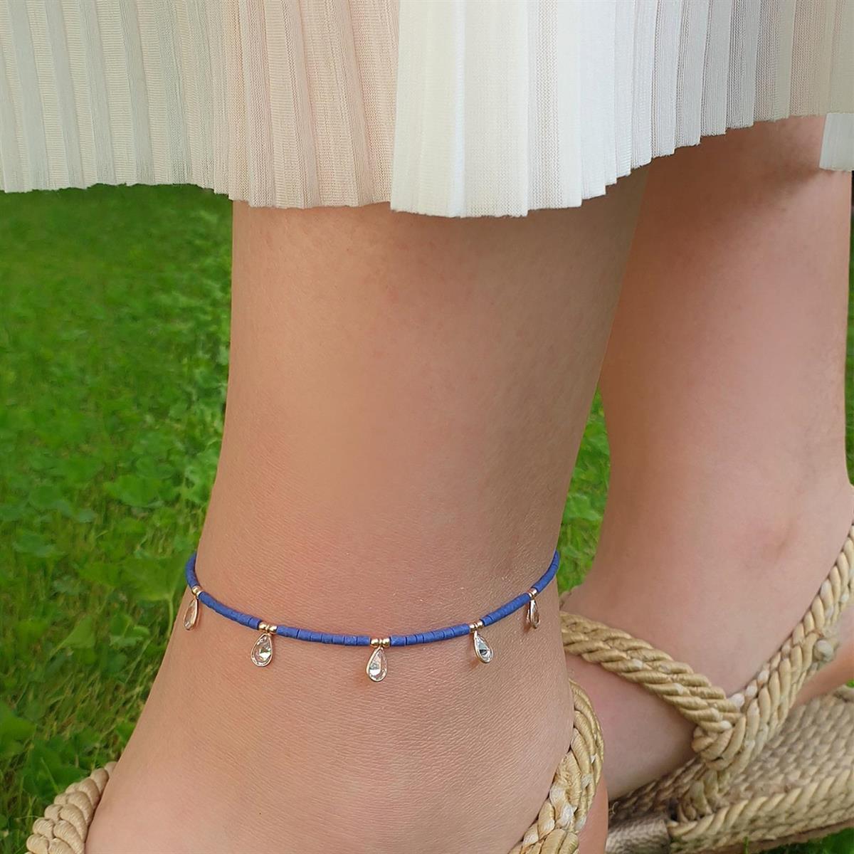 Lacivert Gümüş Halhal