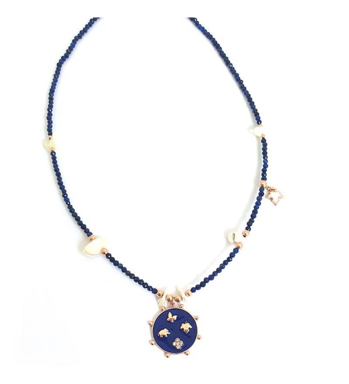 Lapis Şans Gümüş Kolye