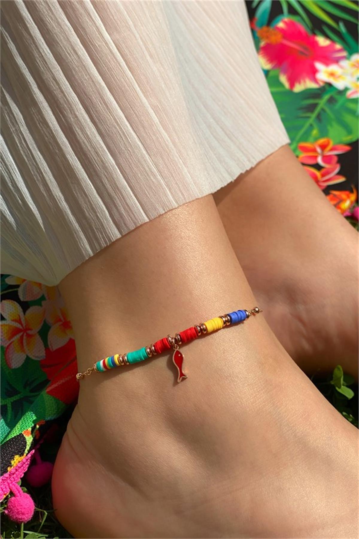 Mineli Balık Halhal Gümüş