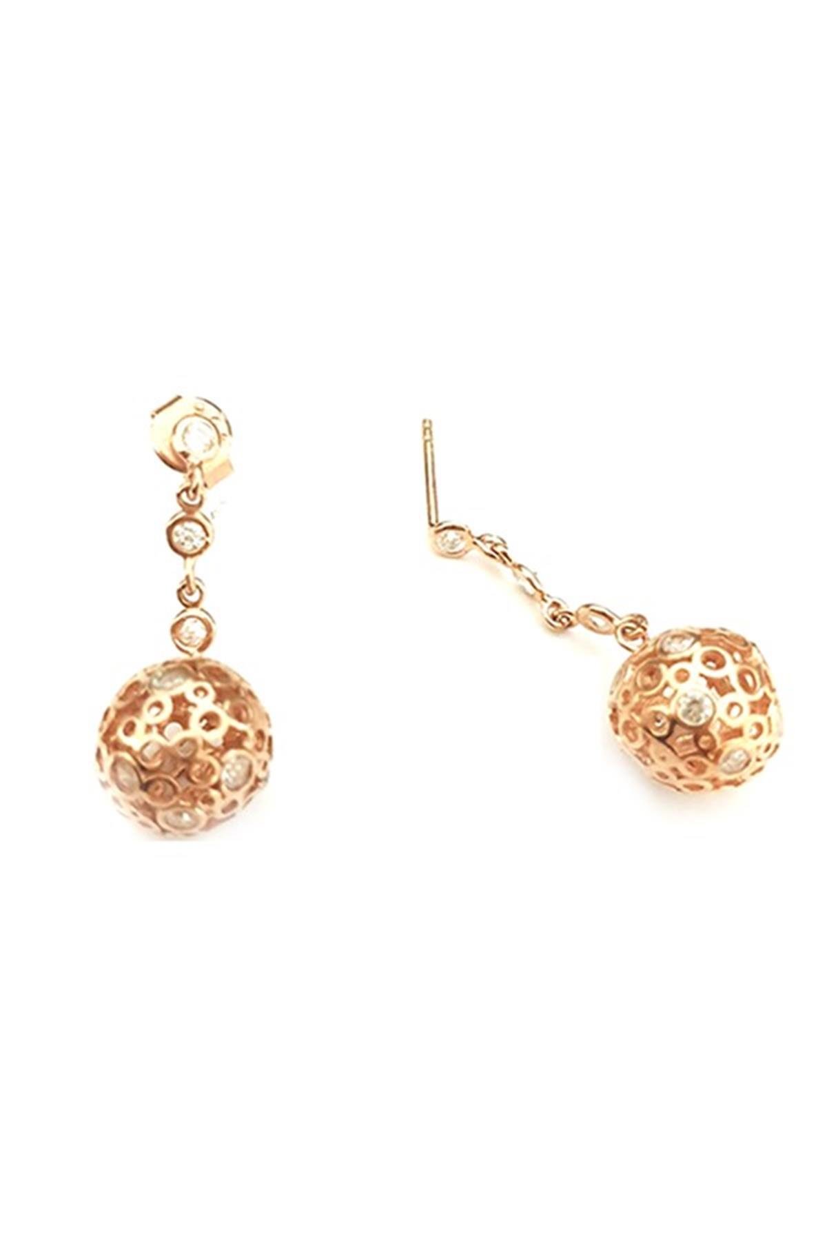 Sallantılı Gümüş Taşlı Küpe