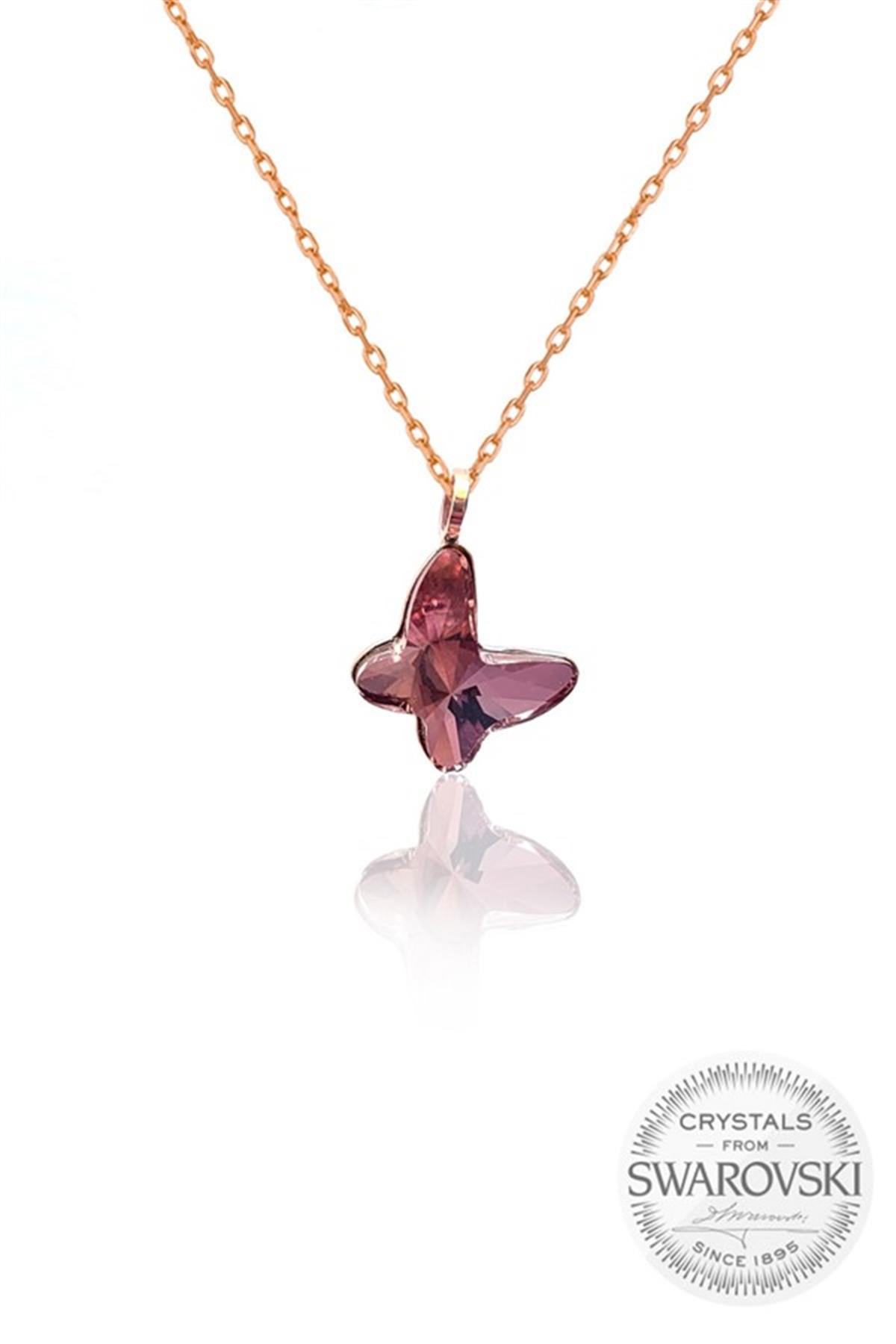 Swarovski Kelebek Gümüş Kolye