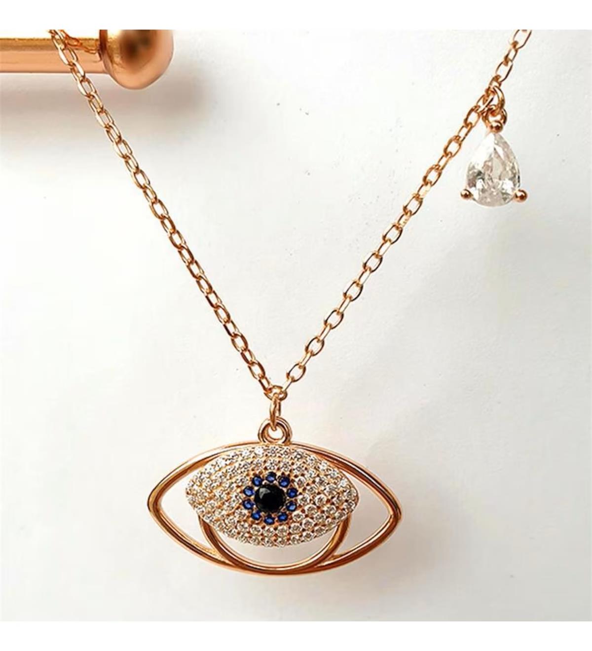 Tasarım Gümüş Göz Kolye