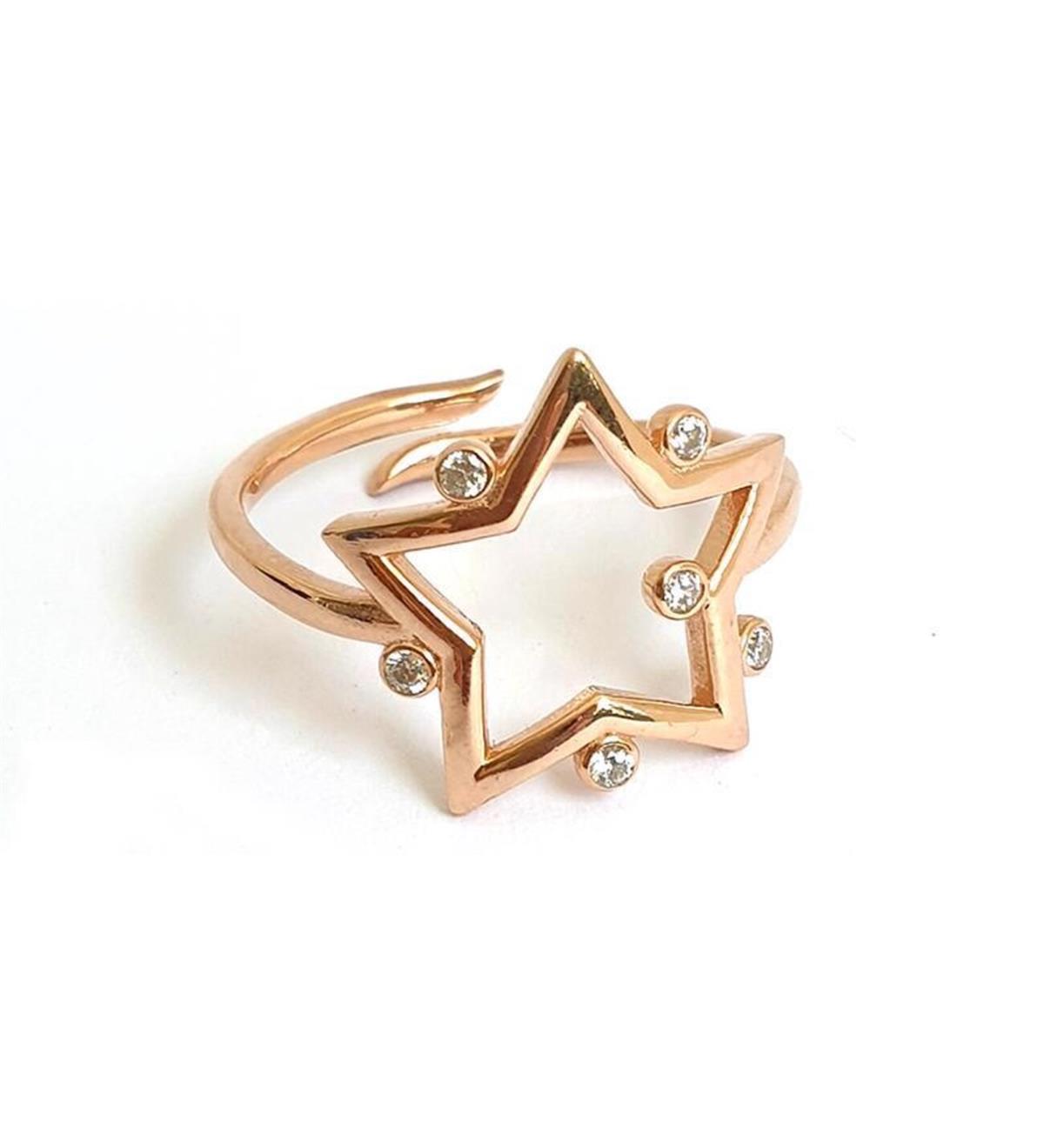 Zirkon Taşlı Gümüş Yıldız Yüzük